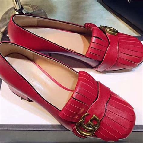 gucci red pumps|gucci leather mid heel pump.